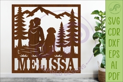 Dog Lover Forest Scene square female named wall sign or card Product Image 1