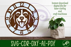 Beagle Dog Clock SVG, Beagle Wall Clock Laser Cut Product Image 1