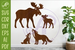 Woodland animal Silhouette Animals for laser cutting 1 Product Image 1