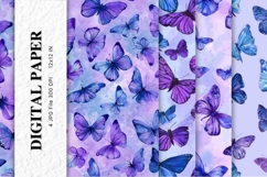 Butterfly Background Wallpaper Digital Paper Patter_5 Product Image 1