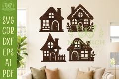 Fairy Village SVG . Fantasy house silhouettes 3 Product Image 1