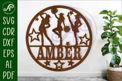 Drill team Cheerleaders name sign svg laser cut Product Image 1