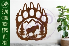 Bear paw print with Mountain Goat wall sign Product Image 1