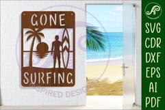 Gone Surfing wall art sign, laser cut design Product Image 1