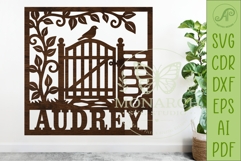 Personalized Secret Garden Gate SVG | Custom Name Sign Laser Product Image 1
