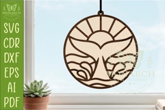 Whale Tail Suncatcher SVG | Ocean Window Hanger Laser Cut Product Image 1