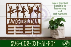 Ballerina Theme Medal Holder Name svg laser cut Product Image 1