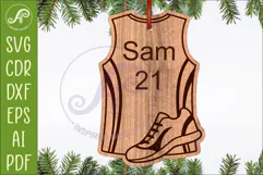 Track and Field Shirt Christmas Ornament SVG laser cut Product Image 1