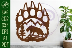 Bear paw print with Cougar wall sign Product Image 1