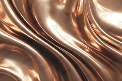 Glossy Bronze Liquid Metal Waves Texture Background Product Image 1