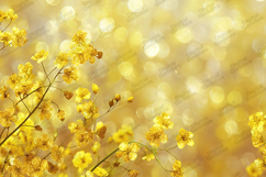Golden Glitter Floral Background with Bokeh Light Product Image 1