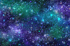 Teal Purple Galaxy Glitter Splash Background Product Image 1