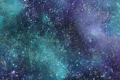 Teal Purple Starry Cosmic Glitter Background Product Image 1