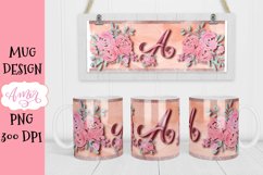 Sublimation design for 11oz mug, monogram letter A Product Image 2