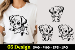Cute Baby Puppy SVG PNG Product Image 1