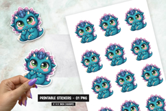 Blue Furry Monster Creature Sticker Sublimation PNG Product Image 1