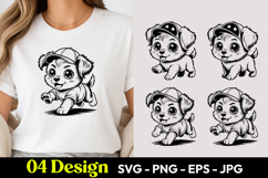 Little Girl Puppy SVG PNG Product Image 1