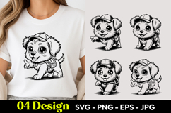 Happy Little Puppy SVG PNG Product Image 1