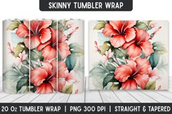 Flower Tumbler Wrap | 3D Sublimation | Skinny Tumbler Product Image 1