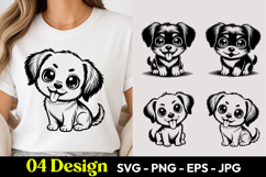 Smiling Puppy Dog SVG PNG Product Image 1