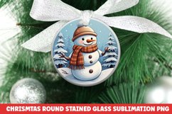 Christmas Round Ornament | Christmas Sublimation | Snowman Product Image 1