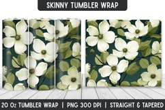Flower Tumbler Wrap | 3D Sublimation | Skinny Tumbler Product Image 1