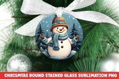 Christmas Round Ornament | Christmas Sublimation | Snowman Product Image 1