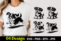 Playful Black Puppy SVG PNG Product Image 1