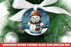 Christmas Round Ornament | Christmas Sublimation | Snowman Product Image 1