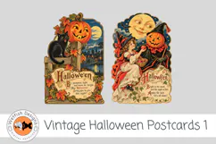 Halloween Vintage PNG Postcards 1 Product Image 2
