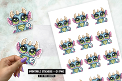 Purple Horned Dragon Baby Sticker Sublimation PNG Product Image 1