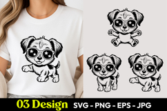 Puppy With Glasses SVG PNG Product Image 1