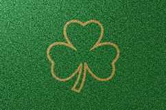 A golden shamrock drawn on a green textured background Product Image 1