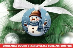 Christmas Round Ornament | Christmas Sublimation | Snowman Product Image 1