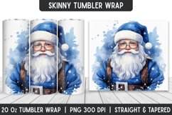 Watercolor Santa Tumbler Wrap | Christmas | Tumbler Product Image 1