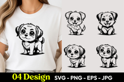 Cute Tiny Puppy SVG PNG Product Image 1