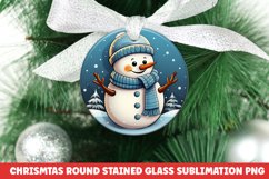 Christmas Round Ornament | Christmas Sublimation | Snowman Product Image 1