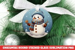 Christmas Round Ornament | Christmas Sublimation | Snowman Product Image 1