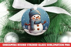Christmas Round Ornament | Christmas Sublimation | Snowman Product Image 1