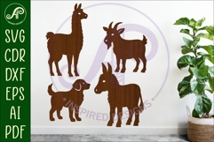 Farm animal silhouette laser cut outs SVG file Product Image 1