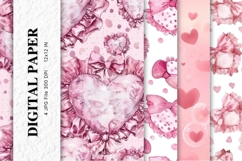Heart Pattern Valentines Background Wallpaper Digital Paper Product Image 1