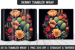 Flower Tumbler Wrap | 3D Sublimation | Skinny Tumbler Product Image 1
