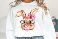 Bunny Easter Clipart, Happy Easter Sublimation PNG Product Image 2