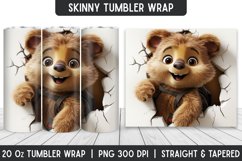 3D Bear Sublimation Tumbler Wrap |3d Wall Sublimation Product Image 1