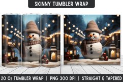 Snowman Tumbler Wrap | Christmas | Sublimation Product Image 1