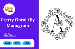 Pretty Floral Lily Monogram Product Image 1