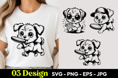 Frisbee Puppy SVG PNG Product Image 1