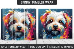 Watercolor Dog Tumbler Wrap | Sublimation Designs | Tumbler Product Image 1