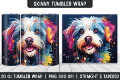 Watercolor Dog Tumbler Wrap | Sublimation Designs | Tumbler Product Image 1