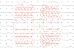 Napkin holder with honey comb svg laser cut Product Image 2